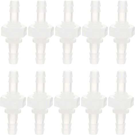 10 Gerade, Sechseckige Kunststoff-durchgangsfittings Für Wellrohre, Verschraubungsadapter – 4,7 X 1,8 Cm – Transparent