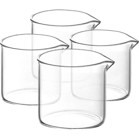 Set Mit 4 Transparenten Milchspendern Aus Glas, Vintage-milchkrügen Und Saftspendern Für Restaurants – 6,00 X 5,50 X 5,00 Cm – Transparent
