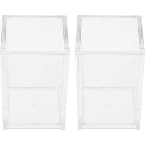 Set Mit 2 Büroboxen Inklusive Stiftehalter Und Pinselhalter (transparent) – 6,5 X 6,5 X 10 Cm – Transparent