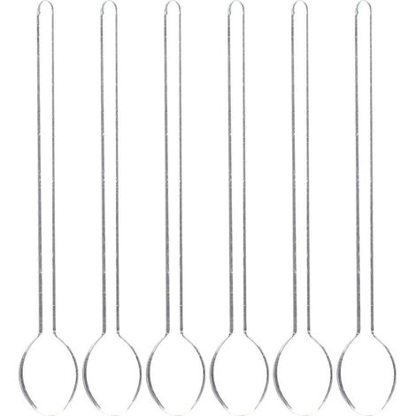 6er-set Handliche, Hitzebeständige Teelöffel/dessertlöffel – Küchenzubehör – 14,20 X 2,00 X 0,80 Cm – Transparent