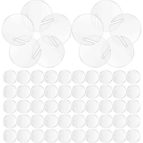 60 Runde Acryl-getränkeetiketten, Ideal Für Partys. – 4,00 X 4,00 X 0,10 Cm