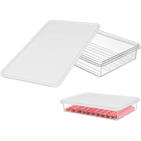 Transparenter Fleischbehälter, Speckbox, Lebensmittelbehälter Für Den Kühlschrank – 20,00 X 13,50 X 3,70 Cm – Transparent 1