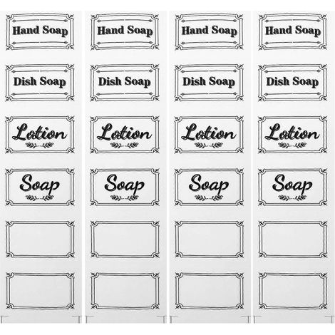 Set Mit 6 Abnehmbaren, Transparenten Aufklebern Für Flüssigseifenflaschen – 21,00 X 5,50 X 0,01 Cm