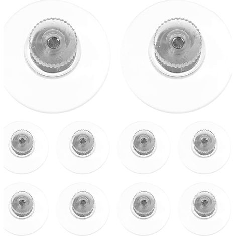 Set Mit 10 Transparenten Pvc-saugnäpfen Inklusive Schraubmuttern Für Glas, Wände, Türen Und Fenster. – 3,20 X 3,20 X 2,00 Cm