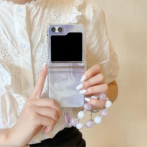 Schutzhülle Für Z Flip 5, Niedliche Hülle Mit Sternenmuster, Kompatibel Mit Samsung Galaxy Z Flip 5, Mit Handschlaufe, Schlanke Und Stoßfeste Schutzhülle