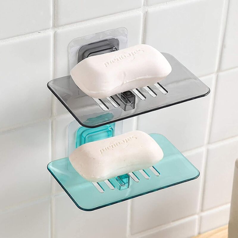 Set Mit 2 Seifenschalen Mit Saugnapf Aus Kunststoff, 13,4 X 8,7 Cm