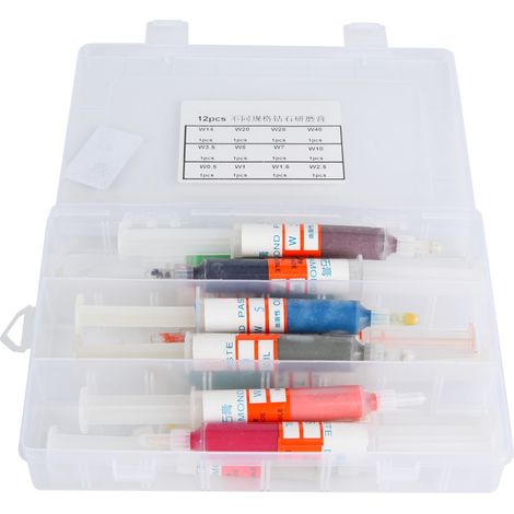 12-teiliges Set Diamantpolierpaste, Harzwachs-schleifmittel Mit Aufbewahrungsbox