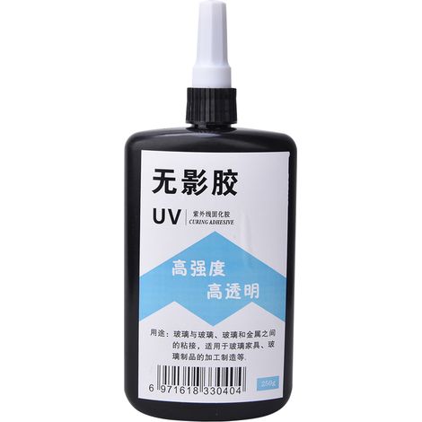 Schnelltrocknender, Transparenter Uv-klebstoff Zur Reparatur Von Glas, Kristall Und Acryl – 250 G