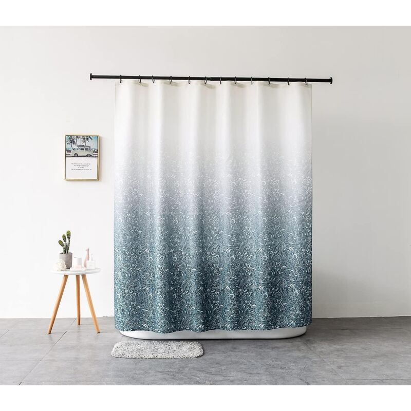 Waschbarer, Schimmelresistenter Duschvorhang Aus Stoff Mit 12 C-ringen – 150 X 180 Cm (b X H)