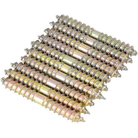 Packung Mit 10 Doppelseitigen Linsenkopfschrauben Zur Befestigung Von Möbeln, Dübeln Und Stangen, 6 X 50 Mm