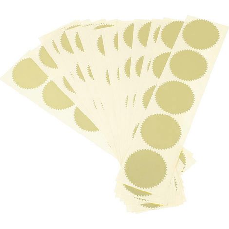 100 Zahnradförmige Verschlussaufkleber Für Umschläge, Urkunden Und Akten – 4,5 X 4,5 Cm – Gold