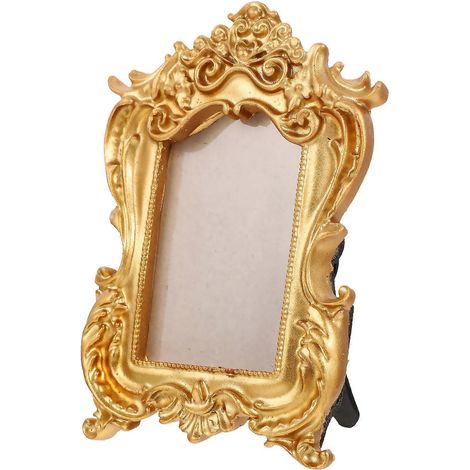 Hochformatiger, Geschnitzter Bilderrahmen Im Europäischen Retro-stil – 13,50 X 9,00 X 1,50 Cm – Gold