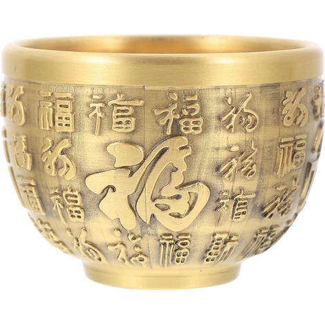 Goldene Messingschale, Schatzbecher, Glücksschale, Schreibtischdekoration – 6 X 6 Cm – Gold