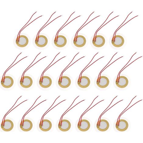 20 Vorverdrahtete Piezoelemente Für Summer, Schallsensor, Musiktrommelscheibe – 13 X 5 X 0,1 Cm – Gold