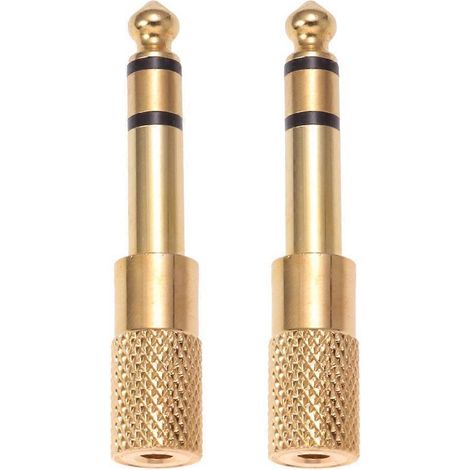 Kopfhöreradapter Aus Metall (6,35-mm-stecker Auf 3,5-mm-buchse) – Stereo-audio-klinkenstecker-konverter Für Kopfhörer Overgild-m-golden