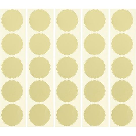 100 Zahnradförmige Verschlussaufkleber Für Umschläge, Urkunden Und Akten – 5 X 5 Cm – Gold