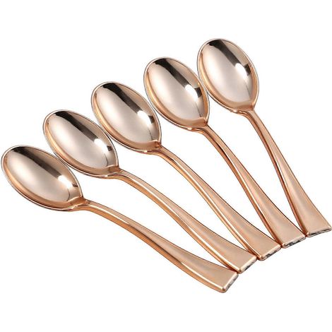 Set Mit 24 Mini-einweglöffeln Aus Kunststoff Zum Probieren Von Desserts, Kuchen Und Eiscreme. – 9,80 X 2,00 X 0,30 Cm