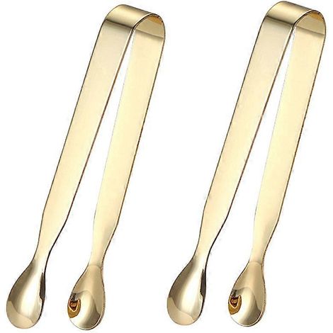 Set Mit 2 Zuckerzangen/eiswürfelzangen/teebeutelzangen Aus Edelstahl (gold) – 11 X 2,2 X 1,4 Cm – Gold
