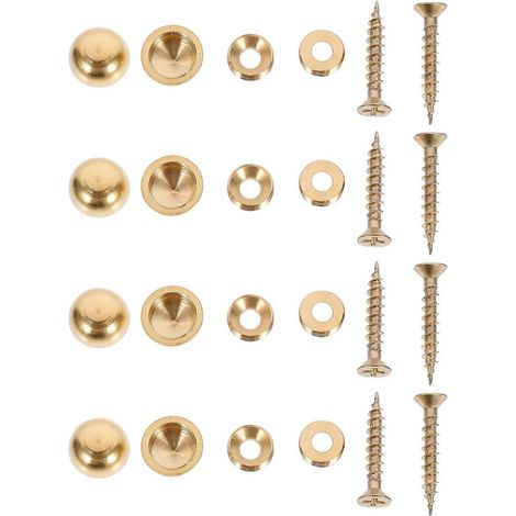 Set Mit 8 Kupfer-schraubkappen Für Spiegel, Werbeschilder Und Ziernägel (13 Mm) – 2,50 X 1,30 X 0,56 Cm – Gold