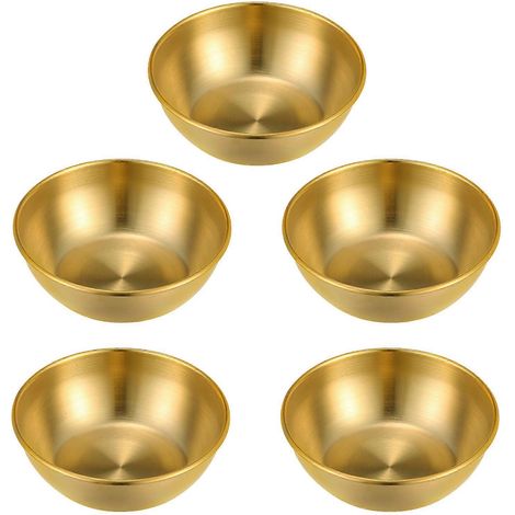 Set Aus 5 Edelstahl-gewürzschalen, Vorspeisentellern, Saucentellern Und Sojasaucenbechern