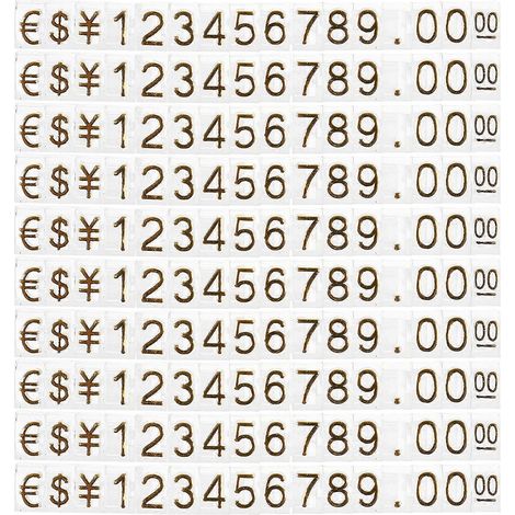 Set Mit 20 Preisaufstellerwürfeln Für Die Theke, Preisschilder Aus Kunststoff – 6,20 X 0,60 X 0,40 Cm – Gold