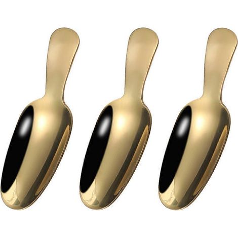 3er-set Multifunktionale Dessertlöffel Aus Edelstahl Mit Kurzen Griffen, Für Eis Oder Desserts – 9,20 X 3,00 X 0,30 Cm – Gold