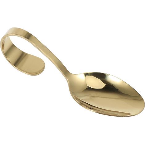 Edelstahllöffel Mit Gebogenem Griff, Für Hotelbuffet Oder Küche (gold) - Gold