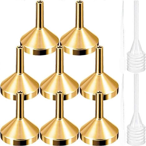 Set Mini-metalltrichter Mit Pipette Zum Befüllen Kleiner Flaschen – 3,5 X 2,5 Cm – Gold