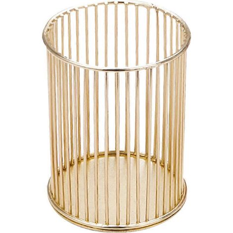 Stiftehalter Aus Schmiedeeisen, Auch Als Make-up-pinselhalter Oder Stiftehalter Im Skandinavischen Stil Geeignet – 10 X 8 Cm – Gold