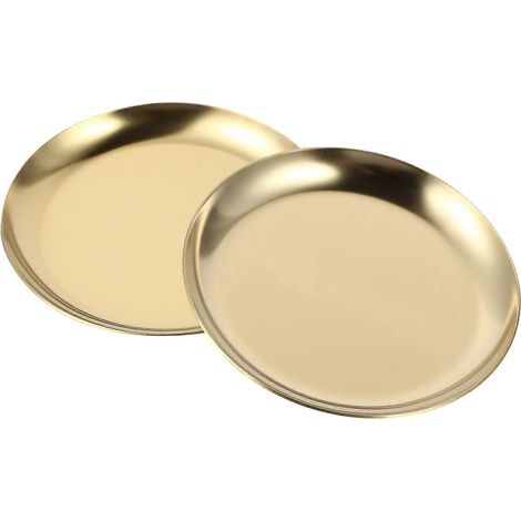 Set Mit 2 Schmuck- Und Seifenablagen Aus Edelstahl (goldfarben) – 10 X 10 X 1 Cm – Gold