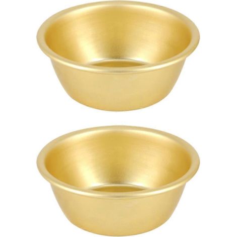Set Aus 2 Henkellosen Suppen-/getränke-/kaltweinschalen (gold) – 12,5 X 4,4 Cm – Gold