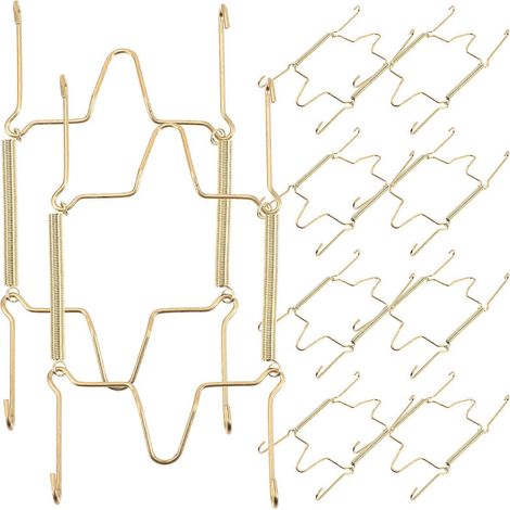 Set Mit 10 Unsichtbaren Wandhaken Für Teller – 14 X 7,5 Cm – Gold