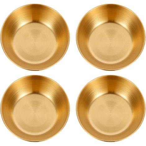 4-teiliges Serviertablett Aus Edelstahl Für Vorspeisen, Saucen Und Gewürze – 8 X 8 X 2,5 Cm – Gold