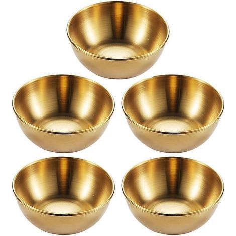 5-teiliges Serviertablett Aus Edelstahl Für Vorspeisen, Saucen Und Gewürze – 8 X 2,5 Cm – Gold