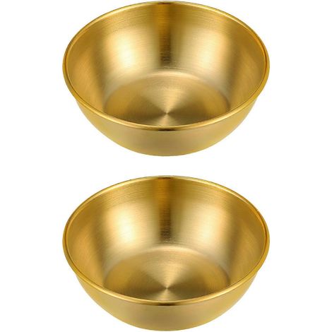 Hemoton Set Aus 4 Edelstahl-saucenschalen, Runden Dipschalen, Untertassen, Vorspeisentellern Für Restaurant Und Zuhause (gold)