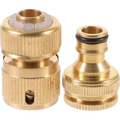 Zwei Schnellkupplungs-reparaturstücke Für Gartenschläuche, Ersatz-gartenschlauchdüse – 4,4 X 2,7 Cm – Gold