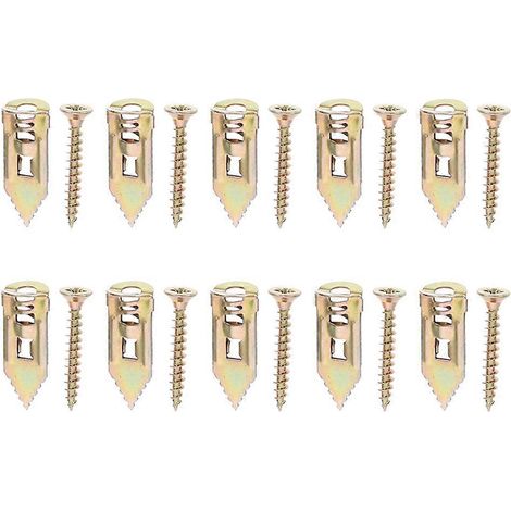 Packung Mit 10 Trockenbaudübeln, Selbstschneidenden Schrauben, Trockenbaubefestigungsstopfen – 3 X 1,1 X 1,1 Cm – Gold