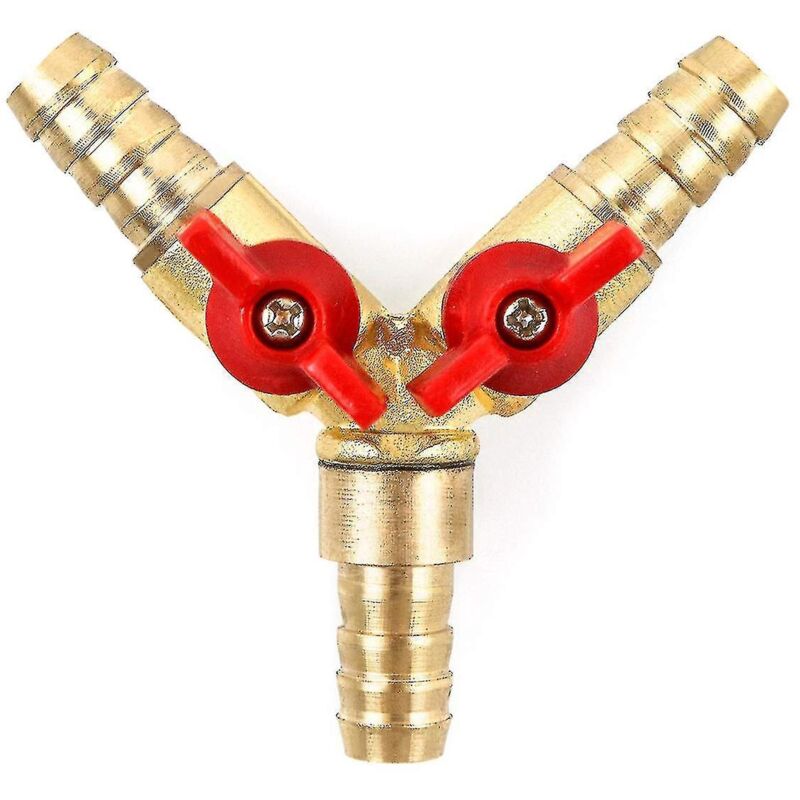 Y-verbinder Für Gartenschlauch, 3-wege-verteiler, Messing-zink-legierung, 10-mm-kugelhahn Für Wasser, Öl Und Gas, Für Die Gartenbewässerung (1 Stück)