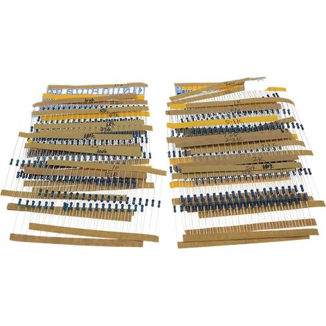 Satz Mit 600 Widerständen (30 Werte) Von 10 Ohm Bis 1 Mω, Mit 1/4-w-metallfilmwiderständen Und 1 % Genauigkeit