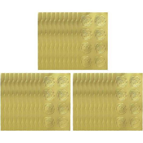 30 Bögen Wachssiegelaufkleber Zum Verschließen Von Briefumschlägen Und Geschenkpapier – 13,00 X 6,50 X 0,01 Cm – Gold