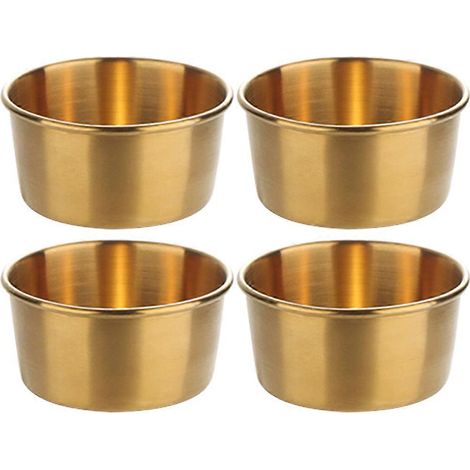 4er-set Wiederverwendbare Saucenschälchen Aus Metall – 5,80 X 4,50 X 3,30 Cm – Gold
