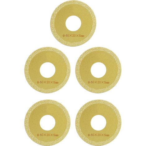 5 Goldbeschichtete Diamantscheiben Für Schnelles Marmorschneiden, 60 Mm – Effiziente Schleifwerkzeuge