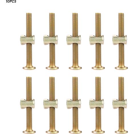 10 Stück M6-schrauben Aus Kohlenstoffstahl, 50 Mm, Mit 6-mm-zylindermuttern Für Möbel Und Befestigungen