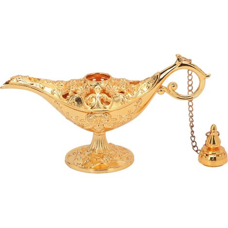 Vintage-dschinnlampe Aus Zinklegierung Mit Geprägten Blumenmotiven, Ideal Für Schlafzimmer Oder Büro, 12 Cm
