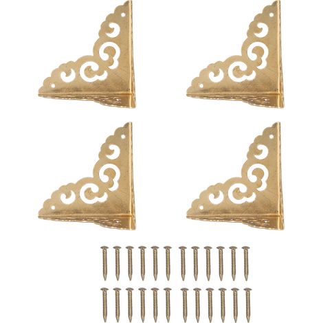 Stück Eckenschützer Aus Messing Für Schmuckkästchen Mit Retro-wolkenmuster, 5 Cm Lang, Verstärkte Eckenschützer Mit Schrauben Für Möbel