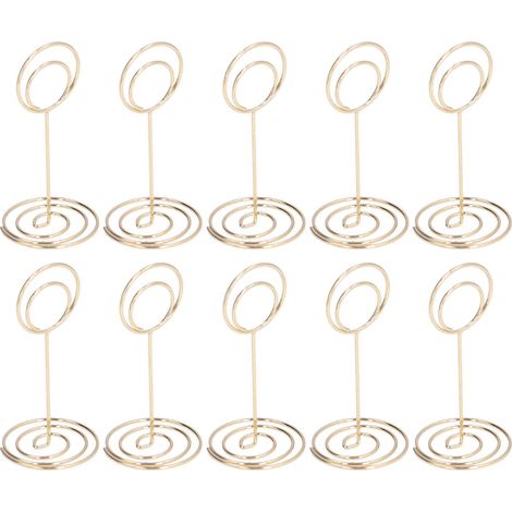 10 Runde Tischkartenhalter Mit Sockel, Galvanisiert, Elegante Und Ansprechende Form, Goldene Hochzeitsdekoration