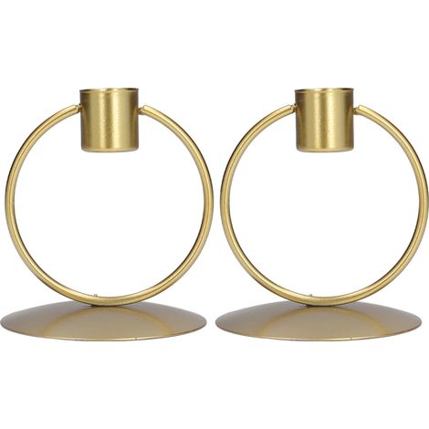 Eleganter Und Moderner Kerzenhalter Aus Goldfarbenem Eisen – Tischdekoration Für Zuhause