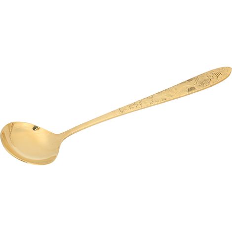 Servierlöffel Aus Hochglanzpoliertem Messing Mit Glänzendem, Robustem Rand, Ideal Für Cafés, Hotels Und Restaurants.