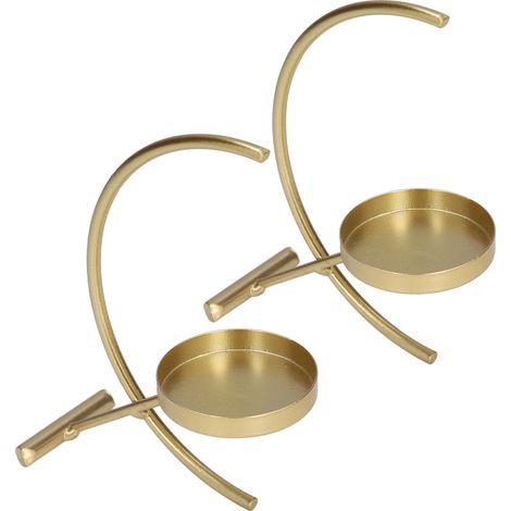Goldene Kerzenhalter Aus Eisen, Moderner Und Eleganter Stil, Ideal Für Tischdekoration Und Besondere Anlässe