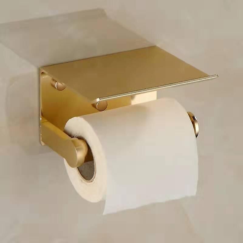 Goldener, Wandmontierter Toilettenpapierhalter Mit Handyfach